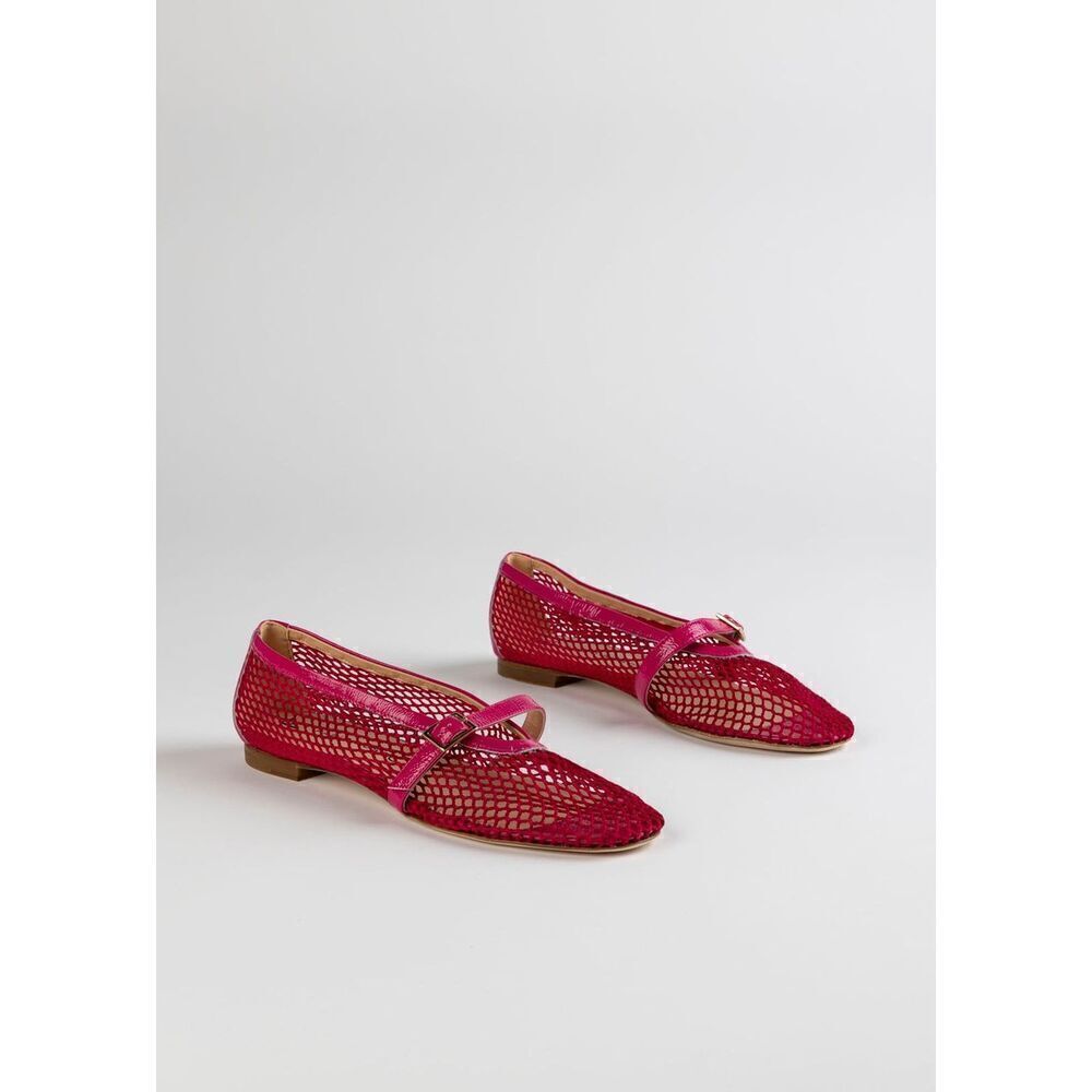 Anthropologie FABIO RUSCONI Marilu Mesh Ballet Flats size EU 40 US 10 Fucshia Pa